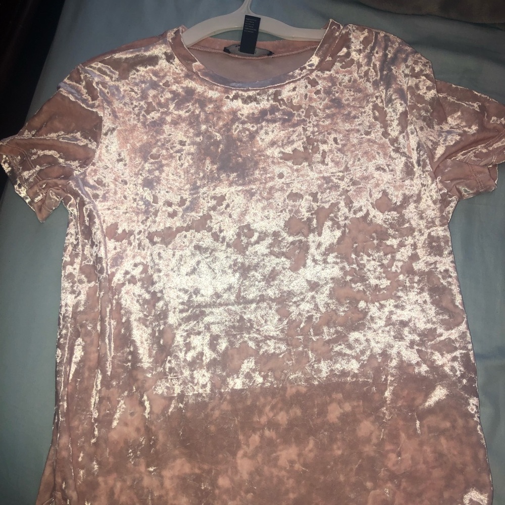 short sleeve velvet t shirt